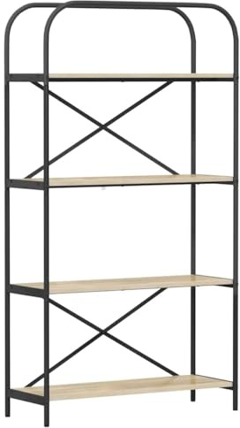 vidaXL Modern Freestanding Bookcase with Shelves - Wooden Shelf for Living Room, Rectangular Container, Decoration and Book Organizer for Your Home Library