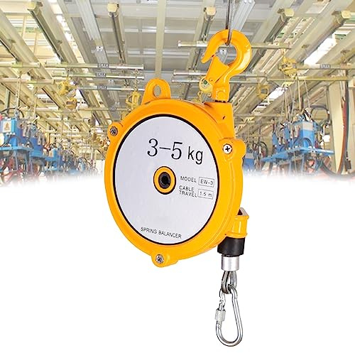 Federzug mit 1,5 m Kabel und Haken – verstellbarer Werkzeugaufroller for den sicheren und effizienten Einsatz in Werkstätten/Fabriken(3-5kg)