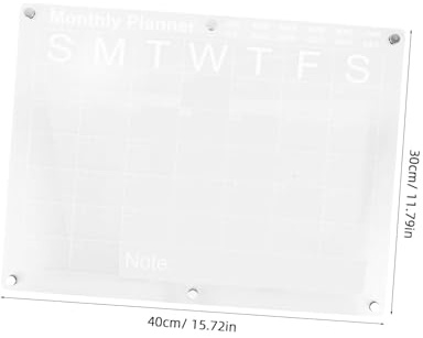 DECORNIJIA Magnetischer Acryl-kalender für Kühlschrank Transparenter Trocken Abwischbarer Planer mit Monats Wochenübersicht Vielseitiges Organisationsboard für Küche und Büro