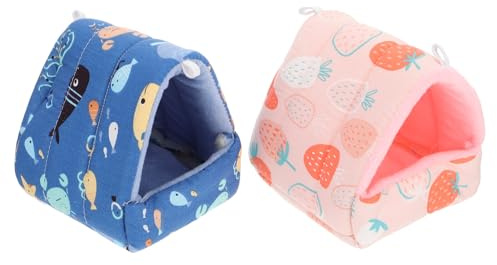 HOODANCOS 2 Stück Kleintier Kuschelnest Warmes Winterbett Winddichtes Schlafnest für Hamster Igel Meerschweinchen Small Pet House aus Strapazierfähigem Material