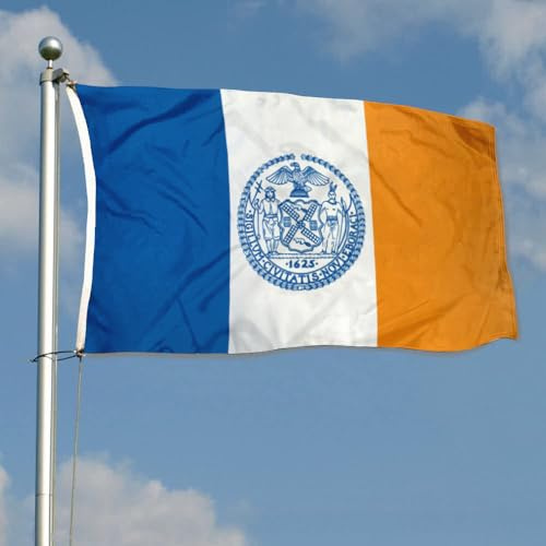 Stadt New York Fahne Langlebig Banner Lustige Hofflagge Décor Für Lawn Yard Balkon 90X152Cm