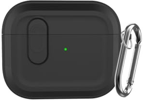 INF Bluetooth-Ohrhörer-Schutzhülle kompatibel mit AirPods Pro 2 - Magnetische Silikonhülle mit Schlüsselanhänger, Schwarz