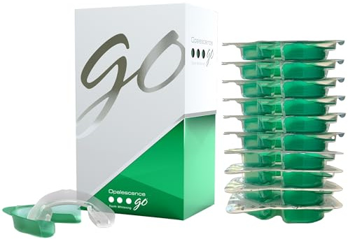 Opalescence Go 15- Prefilled Teeth Whitening Trays Kit - 15% Hydrogen Peroxide - (10 Treatments) Dentist Recomended - Made by Ultradent Products. Teeth Whitening Kit -Mint - 5194-1