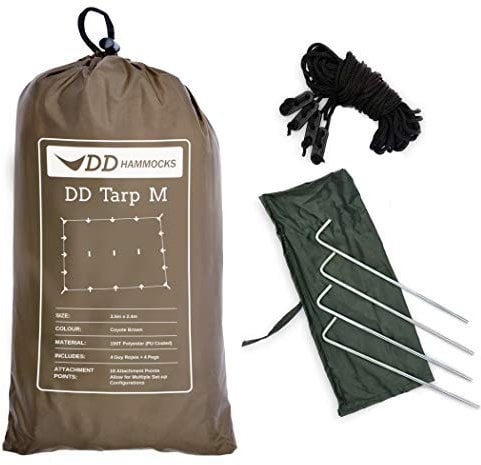 DD Tarp M Plane – vielseitige, leichte Armee-Plane, Coyote Brown, 3.5m x 2.4m