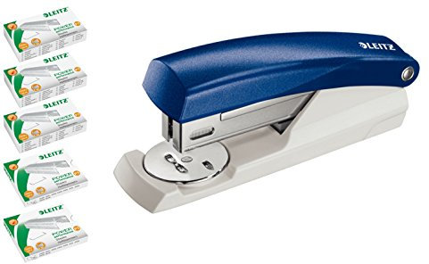 Leitz NeXXt 55010095 kleines Büroheftgerät 25 Blatt blau mit 5000 Klammern Erstausstattung