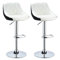 WOLTU Barhocker 2er Set, Hocker mit Lehne, höhenverstellbar drehbar, gepolsterter Kunstledersitz, rutschfestes Metallfuß, für Küche Hausbar, Weiß, BH30ws-2