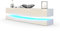 Vladon Lowboard City, Made in Germany, TV-Kommode mit Sockelelement, 1 offenem Fach und 3 Schubkästen, Weiß matt/Creme Hochglanz, inkl. LED-Beleuchtung (178 x variabel x 39 cm)