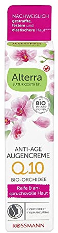Alterra Naturkosmetik Anti-Age Eye Cream Orchid 15 ml for Mature & Demanding Skin with Organic Argan Oil, Vitamin E & Natural Q10