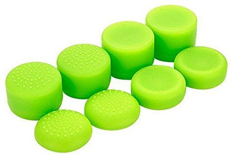 Paquete de 8 piezas de mandos analógicos para mando de gamepad con relieve antideslizante para palanca de pulgar para PS4, PS3, Switch Pro, Xbox one, Xbox 360, Wii U, PS2 (verde)
