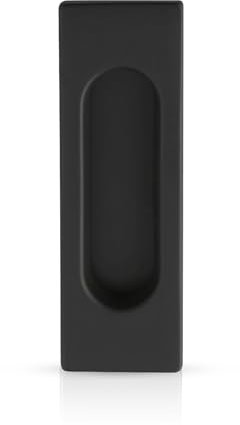 Gedotec Schiebetür Griff aus Metall [VERSENKT] Griffmuschel Schiebetür Schwarz matt beschichtet I Muschelgriff eckig 125x40 mm I Möbelgriff zum Einlassen I Griffmulde Schiebetür Griffmuschel