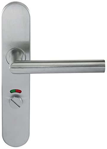 Paire de Poignées de porte KLOSE besser Inox 304 sur Plaque Noémie vif - Condamnation Avec Voyant