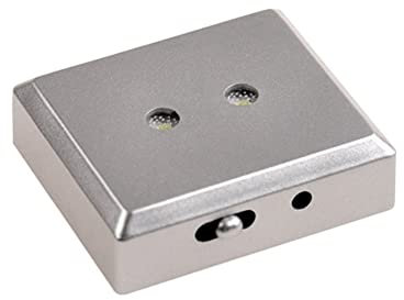 LOOXIS LED Leuchtsockel Für 3D Laser-Foto – 7x6x2 cm, Kunststoff in gebürsteter Edelstahl-Optik, LED-Spots - 2 LED