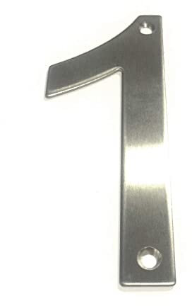 Brushed Stainless Steel House Numbers Screw on All Numbers 10cm Tall - 1 to 9999#(None)~(None)~1