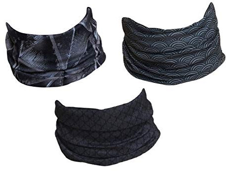 Hilltop 3x Motorrad Multifunktionstuch, Kopftuch, Halstuch, Bandana 3-er Set in ausgewählten Designs, Schlauchtuch für Damen und Herren, 3er Set:Fitness Activity
