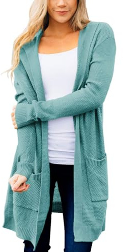 MEROKEETY Damen Langärmeliger Strickjacke Weich