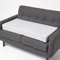 Homescapes Feste Sofa-Auflage 100x50 cm grau gestreift, 10 cm hohes Sitzkissen Baumwolle, Sitzerhöhung orthopädischer Schaumstoff