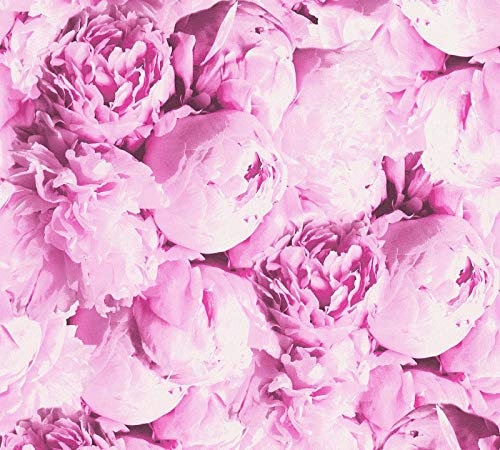 Soft Pink Or Hot Pink Floral Roses Floral Wallpaper Glitter Vinyl Paste The Wall