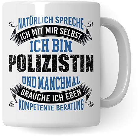 Pagma Druck Tasse Polizei, Geschenkideen für Polizisten, Becher Polizistin Geschenk Kaffeetasse, Ausbildung lustig Polizeibeamtin Kaffeebecher