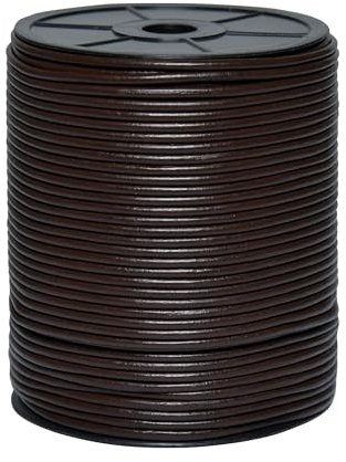 Cords Essentials Round Genuine Leather String Cord, Rope for Jewelry Making, Necklaces, Bracelets, Kumihimo Braiding, Wraps, Crafts and Hobby Projects (Dark Brown, 3.0 MM)