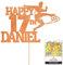 Personalised Birthday Football Footballer Cake Topper- Copper Orange Any Name & Age Glitter Cake Decoration and Sprinkles - Happy Birthday Decorations - Personalised Toppers for Cakes by Cakeshop