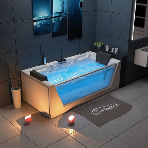Luxus LED Whirlpool Badewanne SET 180x88 cm +Heizung+Hydrojet+Ozon +Radio 2024