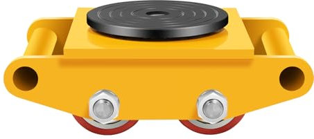 KOLHGNSE 6T Transportfahrwerk Transportrollen, Schwerlast Transportfahrwerk Industriemaschinen-Mover mit 360°-Rotationskappe 13200 lbs 4 Rollers Skate Dolly Mover Cargo Trolley (Gelb)