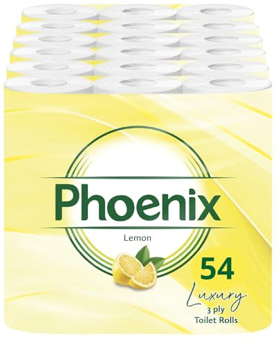 Phoenix Brand Soft Luxury Toilet Rolls, Quilted White 3 Ply Toilet Paper