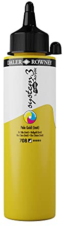 Daler-Rowney System3 Acrylic Paint, Plastic Bottle, Fluid, 8.45oz - 250 ml, Pale Gold Imitation