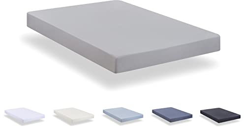 Todocama Spannbettlaken aus gebürsteter Mikrofaser, extra weich, für Bett 105 x 190/200 cm, Hellgrau