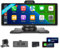10.26 inch Portable Wireless Carplay Screen Stereo Car Buddy Touchscreen Radio, Apple Car Play & Android Auto Dash Cam Mount Receiver with Front Loop Recording ADAS Split Screen 9V-36V +Reverse Camera