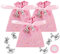 24pz Sacchetti Portaconfetti Bomboniere Battesimo Nascita Bimba+24pz Ciondoli Bomboniere Battesimo, Sacchettini Iuta Confetti Rosa Battesimo Nascita Bambina