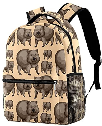 Lsjuee Rucksack mit niedlichen Wombats-Tieren, Reiserucksack, langlebige Taschen für Studenten, Outdoor, Wandern, Camping, Wochenendrucksack