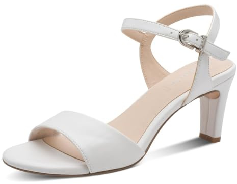 Tamaris Damen Heeled Sandals Synthetik, weiß, 37 EU