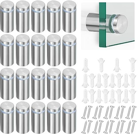 20 Glas Abstandshalter Wand Edelstahl,Werbung Schraube Glashalter Distanzhülsen Schilderhalter,abstandhalter Werbeschraube Nagel,befestigung Von Glasschrauben Zierschrauben Für Spiegel, Acryl, Poster