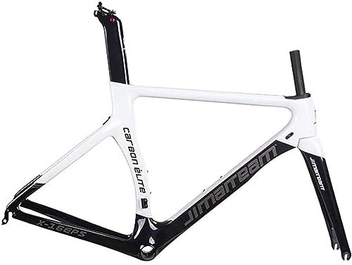 DHNCBGFZ 700c Rennrad Rahmenset Carbon Offroad-Rennrahmen Carbon Breaking Wind Racing Rahmen Leichter 46/48/50/52/54 cm Carbon-Gabel 10 Farben (Color : I, Size : 54cm)