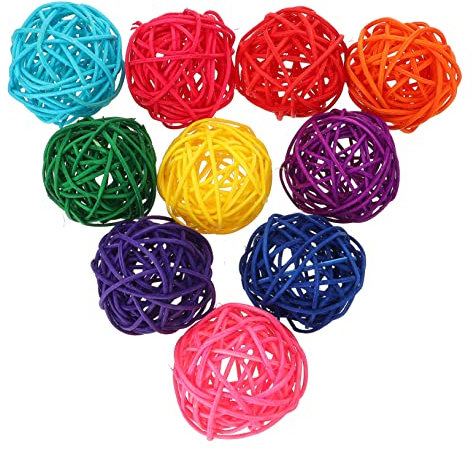 Abaodam 40 STK Takraw-Ball Selber Machen Dekorative Kugeln Für Schalen Christbaumschmuck Bulk-vasen Weidenkugeln Selber Machen Haushaltsdekoration Bunte Vase Zubehör Weihnachten Rattan