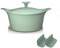 COOKUT Cookut - L'incroyable Cocotte 28 cm avec poignée en métal et manique assorties - Sauge