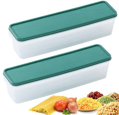 2 Piezas Espaguetis Envases de Fideos, Organizador de Almacenamiento de Espaguetis con Tapa, Recipientes para Alimentos, para Almacenar Pasta, Cereales y Alimentos Secos