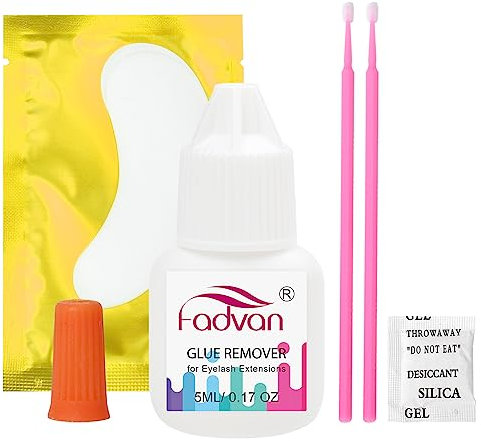 FADVAN Dissolvant pour Cils Remover Forme Liquide Fluide Transparente, Douce et Non Irritante, Dissolvant Hypoallergénique pour Extensions de Cils Enlever 5ml