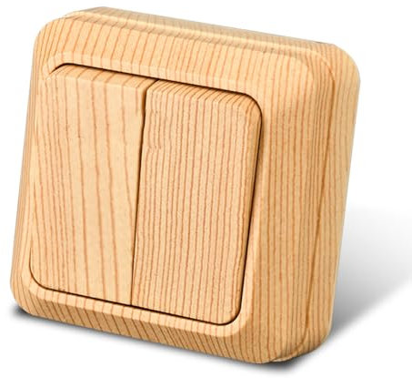 Interruptor basculante montado en superficie, grano de madera 2 compartimentos, 1 vía, interruptor mecánico de pared 86 mm, interruptor estándar 10 Amp,250 V