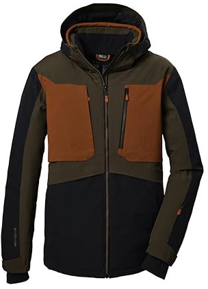 killtec Herren Skijacke/Funktionsjacke mit abzippbarer Kapuze und Schneefang KSW 47 MN SKI JCKT, mud, XXL, 41978-000