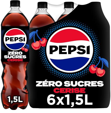 Pepsi Zéro Sans Sucres Saveur Cerise Bouteille 6 X 1,5L