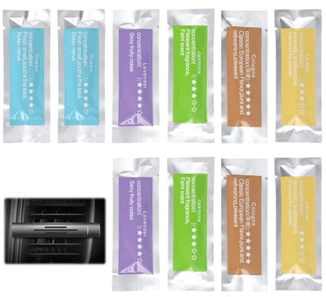 10 Stück feste Aroma-Sticks, Ersatz-Lufterfrischer, Duftclips für Auto, Diffusor für Auto, Deodorant für Fahrzeuge, unterschiedlicher Geruch für Auto, Auto-Lufterfrischer