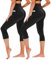 TNNZEET 3/4 Leggings Damen Capri Leggins für Sport, 7/8 Sporthose High Waist Caprihose Große Größen Sportleggings für Gym(Schwarz/Schwarz-1,L-XL)