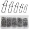 Annyswit 100 Stück/5 Größen Fishing Snap für Wirbel Angeln Set 2# 1# 0# 00# 000# Quick Change Forelle Karabiner Snaps mit Duo-Schloss Easy Snap für Forellen&Hecht&Barsch Köder Wirbel