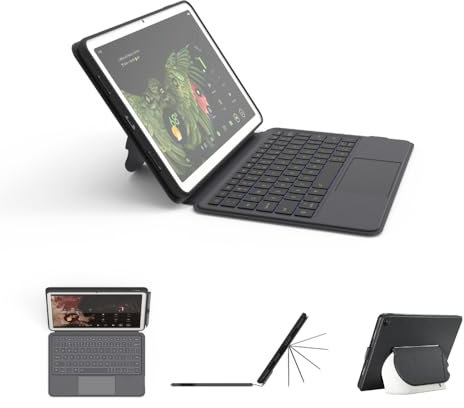 EIP Magnetix Keyboard Case for Google Pixel Tablet 11 inch (2023), Adjustable Viewing Angle, Detachable, Easy Carry, Protective Cover Compatible with Speaker Dock, 7 Backlight Color, US Layout