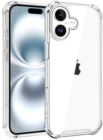 Whioltl Clear Case for iPhone 16 Plus 6.7-inch, Non-Yellowing Phone Bumper Cover, Crystal Transparent TPU Phone Case, Anti-Scratch and Shockproof with Airbag Drop Protection, Thin Slim Fit Cover