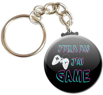 J'peux pas j'ai Game Porte Clés Chaînette 3,8 centimètres Idée Cadeau Accessoire Fête Noel Anniversaire Remerciement Humour Jeux Vidéo