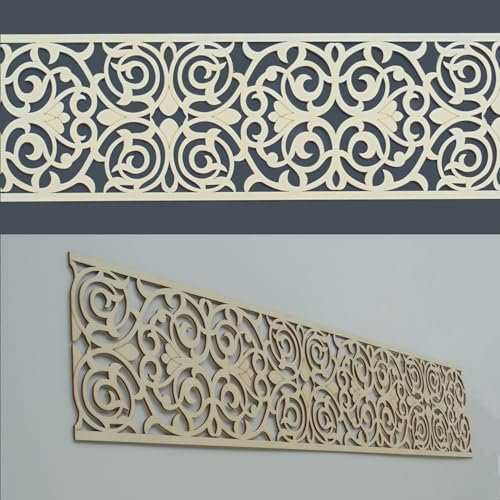 Zagora ornamentierte Zierleisten - orientalische Wanddekoration Holz 20cm breit (2m, Slimania)