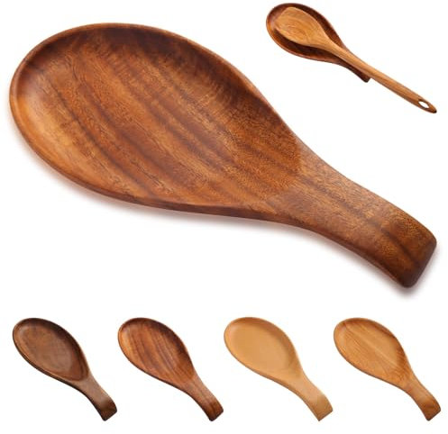 Poggia Cucchiaio In Legno, Poggia Mestoli da Cucina, Mestolo Cucina, Poggiamestolo per Conservare Utensili da Cucina, Spatole, Cucchiai, Cibo(Legno di acacia)